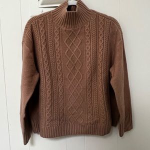 loft tan cable knit sweater